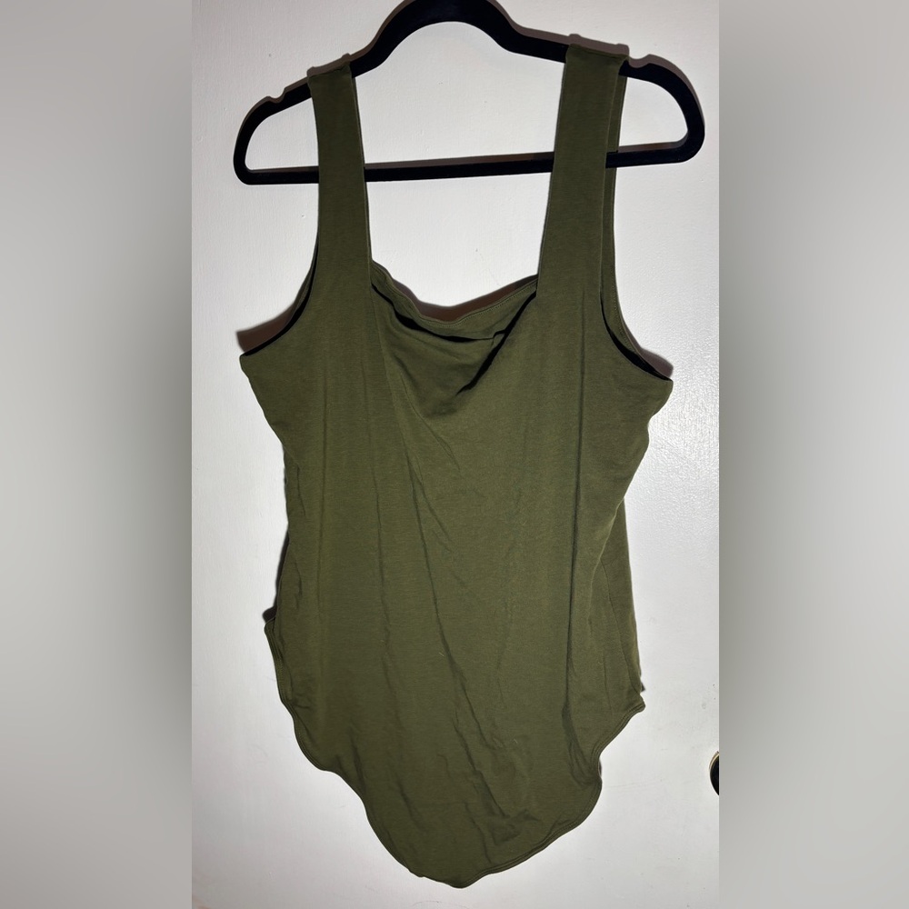 Old Navy Green Asymmetrical Sleeveless Bodysuit Tank Top - Picture 2 of 5